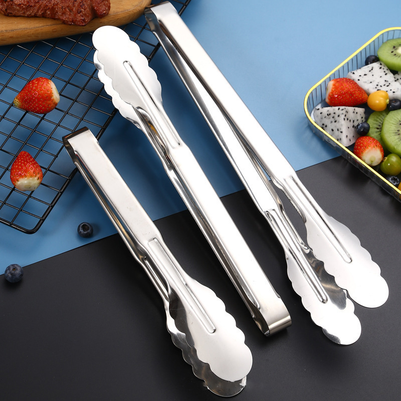 Stainless Steel Food Tongs Home Kitchen Multi-Functional Barbecue Tongs Buffet Steak Tongs Roast Tongs Baked Bread Tongs