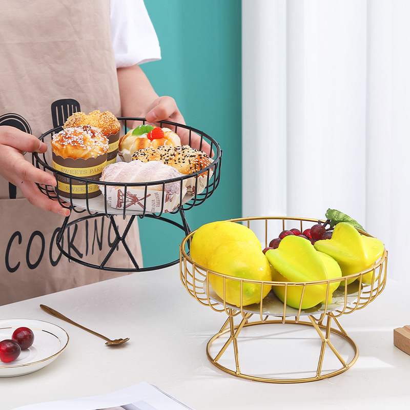 Manufacturers Wholesale Metal Fruit Tray Iron Art Simple Creative Home Guest Restaurant Table Snacks Dried Fruit Storage Fruit Basket