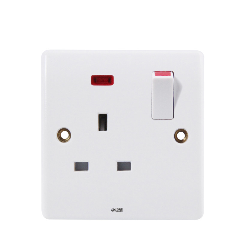 146-type bakelite panel British standard Hong Kong British standard square three-hole power wall socket 13A British socket with switch Application Scenario