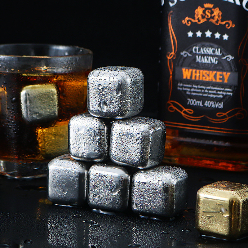 304不锈钢冰块速冻威士忌冰酒石冰镇酒吧神器金属方形不锈钢冰粒图