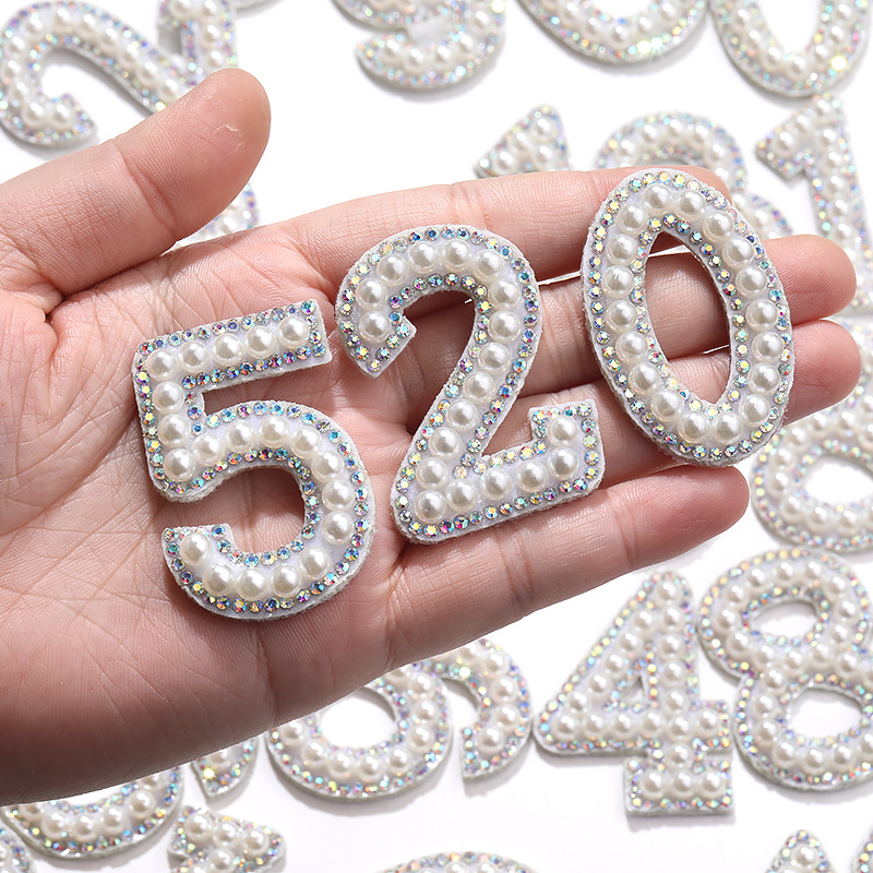 Non-woven fabric, numbers, pearls, letters, stickers, DIY clothes, rhinestones, water diamonds, clothing, bags, decorative materials and accessories details Picture