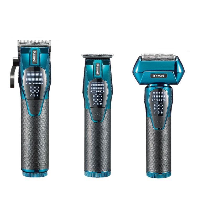 Kemei electric hair clipper Portable quick-release rechargeable battery hair clipper men's grooming and shaving set electric clipper Item Picture