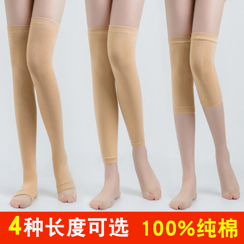 Leg socks and knee pads keep warm for women with cold legs and joints. Summer thin knee sports socks without marks. Short men to prevent slipping details Picture