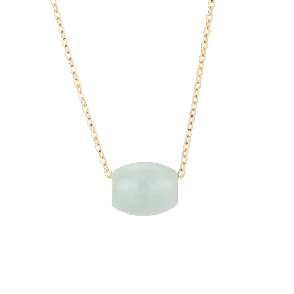 Yashliv Hetian Jade Pendant S925 Silver National Wind Country Tide necklace refreshing collarbone chain female Item Picture