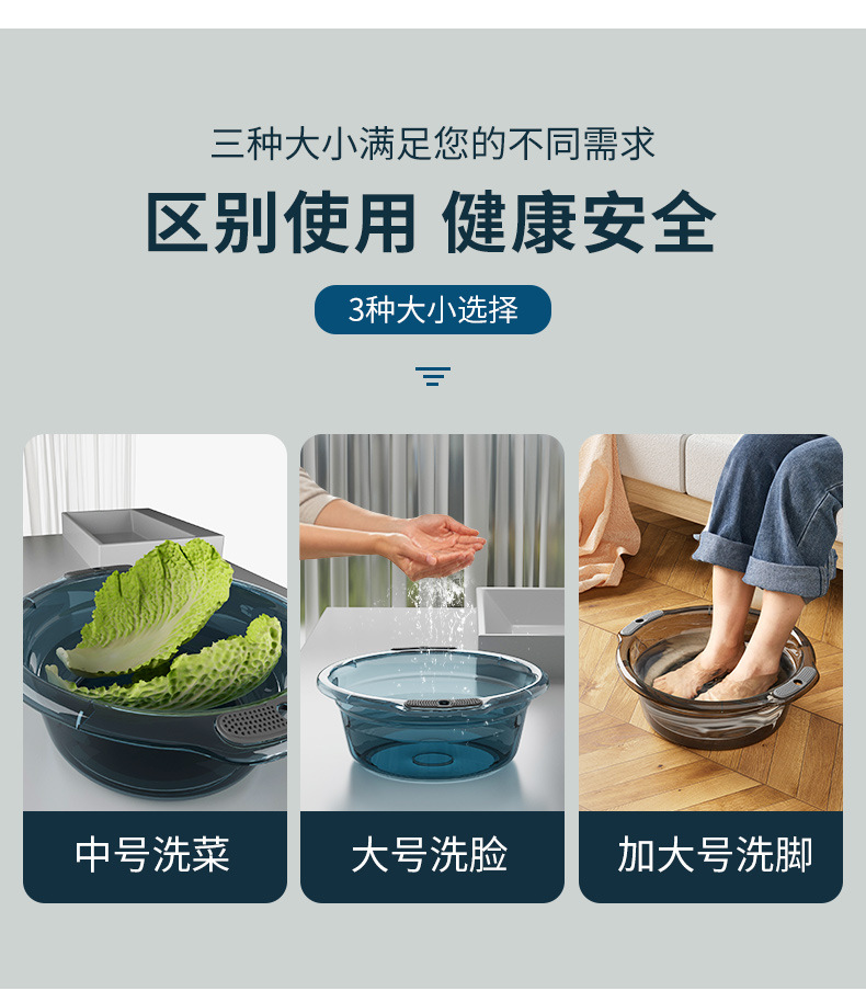 脸盆家用大号塑料盆洗脸盆加厚耐用小盆子洗衣盆厨房洗菜专用盆详情7