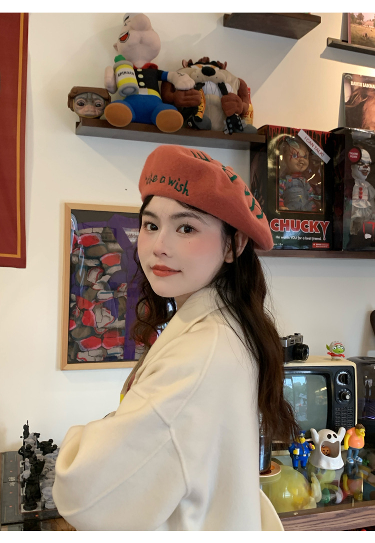 羊毛贝雷帽女细节图