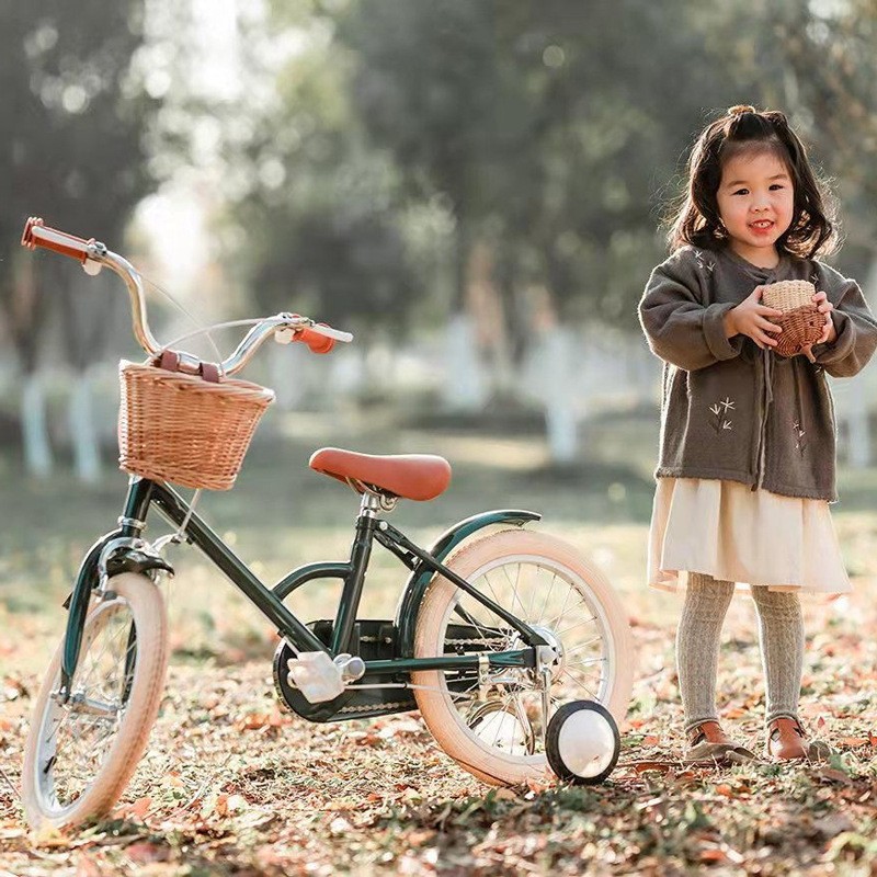 儿童自行车复古小女孩单车带篮筐公主款脚踏车中大童山地自行车详情图2