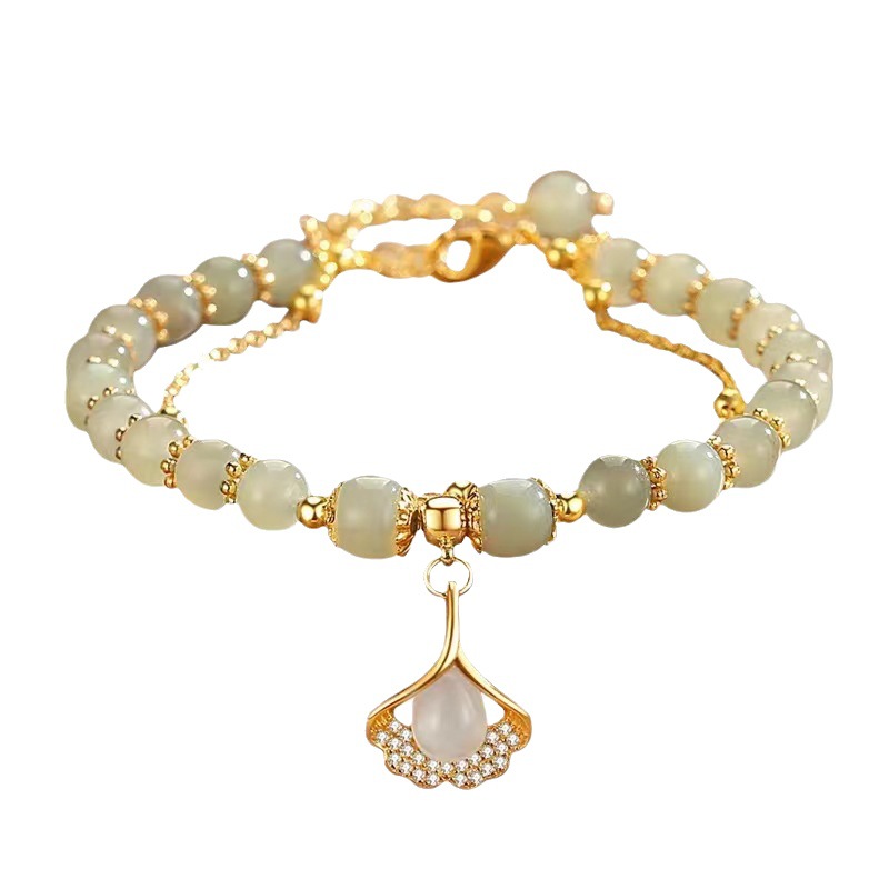 The new SAN Sheng Xing You Double-layer Ginkgo leaf bracelet features a niche design for women, exuding a sense of light luxury and sophistication. It's a perfect gift for your girlfriend on the Qixi Festival Item Picture