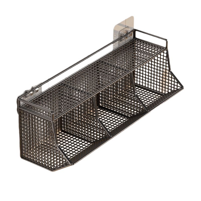 Onion, Ginger And Garlic Storage Basket Condiment Storage Rack Kitchen Perforation-Free Basket Ginger And Garlic Hanging Basket Wall Hanging Ware Item Picture