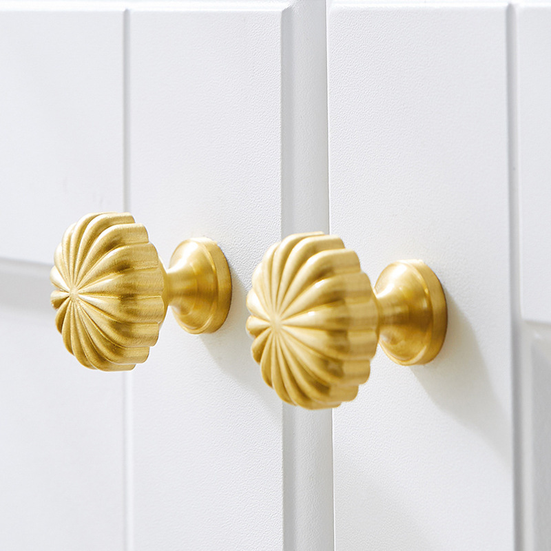 European-style creative French handle cabinets, wardrobes, cabinet doors and drawers, golden retro light luxury, British pumpkin handle simple Specification image