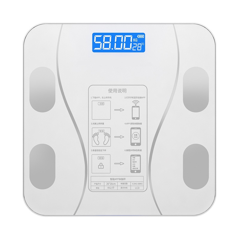 Chinese English App Intelligent Body Fat Scale Home Electronic Scale Human Body Weight Scale Human Body Scale Manufacturers Support Generation details Picture