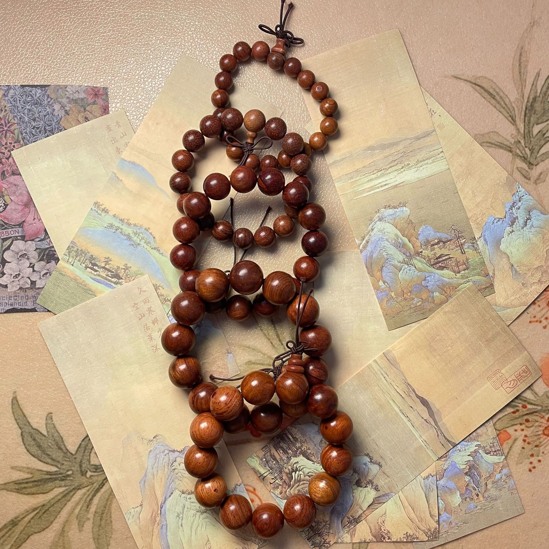 厂家批发缅甸黄花梨手串男女款佛珠文玩手链配件配饰珠子天然饰品详情8