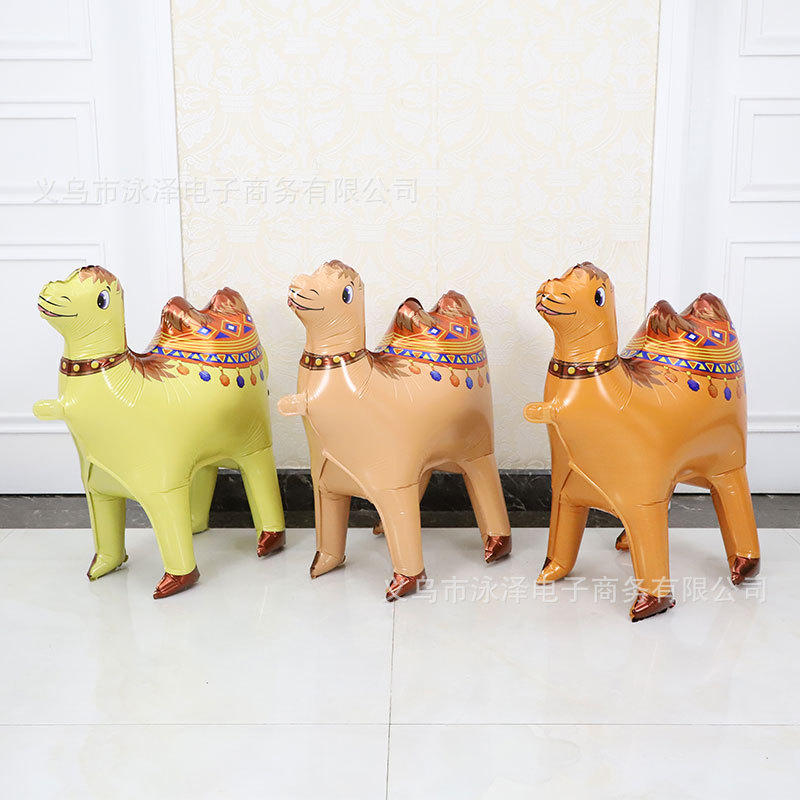跨境立体站立动物铝膜 4D气球派对主题 玩具装饰骆驼 生日派对