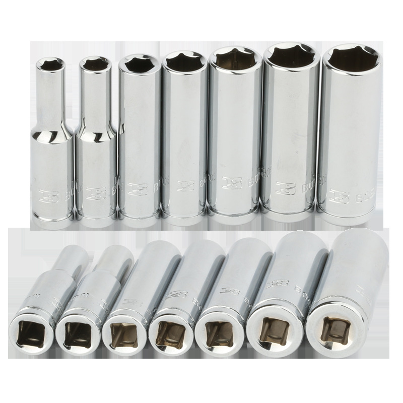 Persian 1/4 standard socket head 4-13mm ratchet wrench socket 6.3mm small flyout six-corner deepened long socket Item Picture