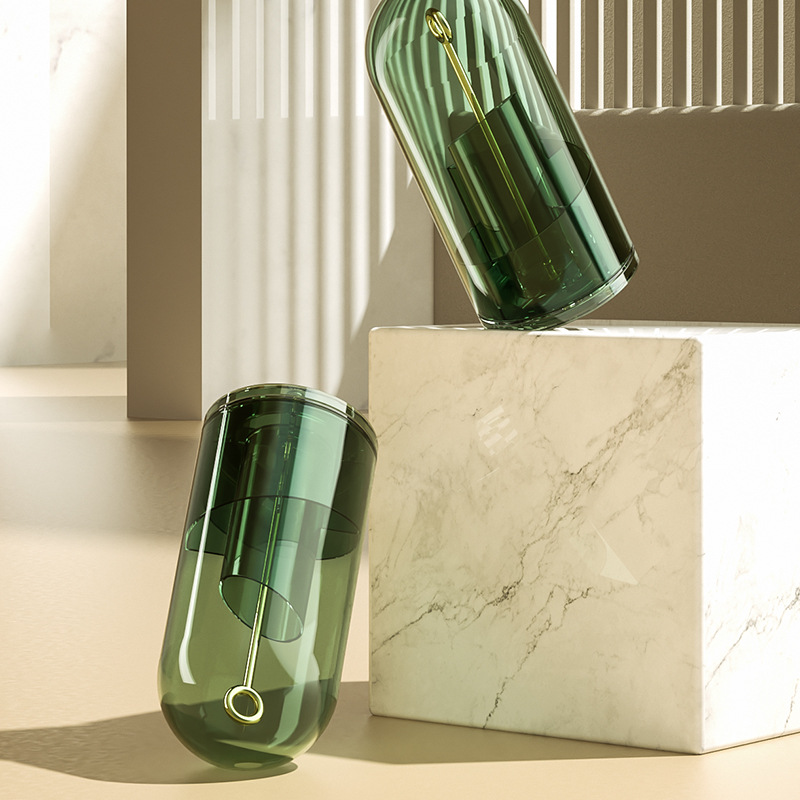 High-end light luxury rotating makeup brush storage cylinder, brush bucket storage box, desktop dust-proof eyeshadow brush, cosmetics eyebrow pencil Application Scenario