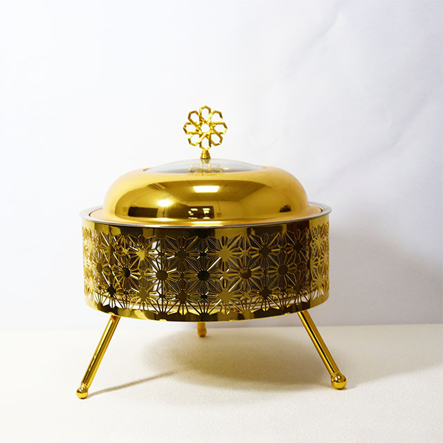 Golden Buffet Hanging Stove With Cover Alcohol Heating Foreign Trade Hotel Buffet Special Stove 8.0L Large Capacity Basin Application Scenario