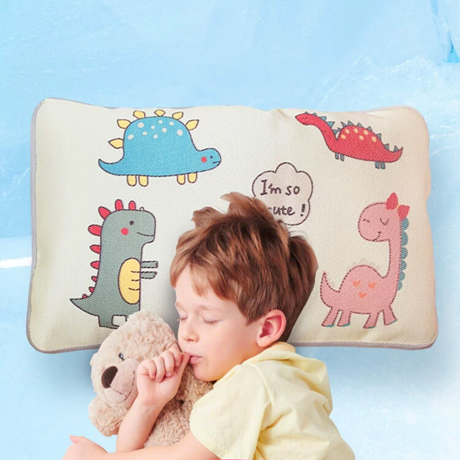 夏季儿童冰丝枕头1-3婴儿枕荞麦小学生2幼儿园卡通可爱40x60枕芯