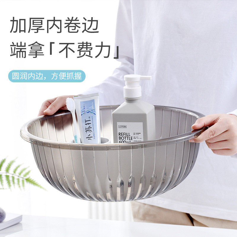 Thickened durable household wash basin Plastic large laundry basin Kitchen wash basin Student dormitory wash basin 01201-908 details Picture