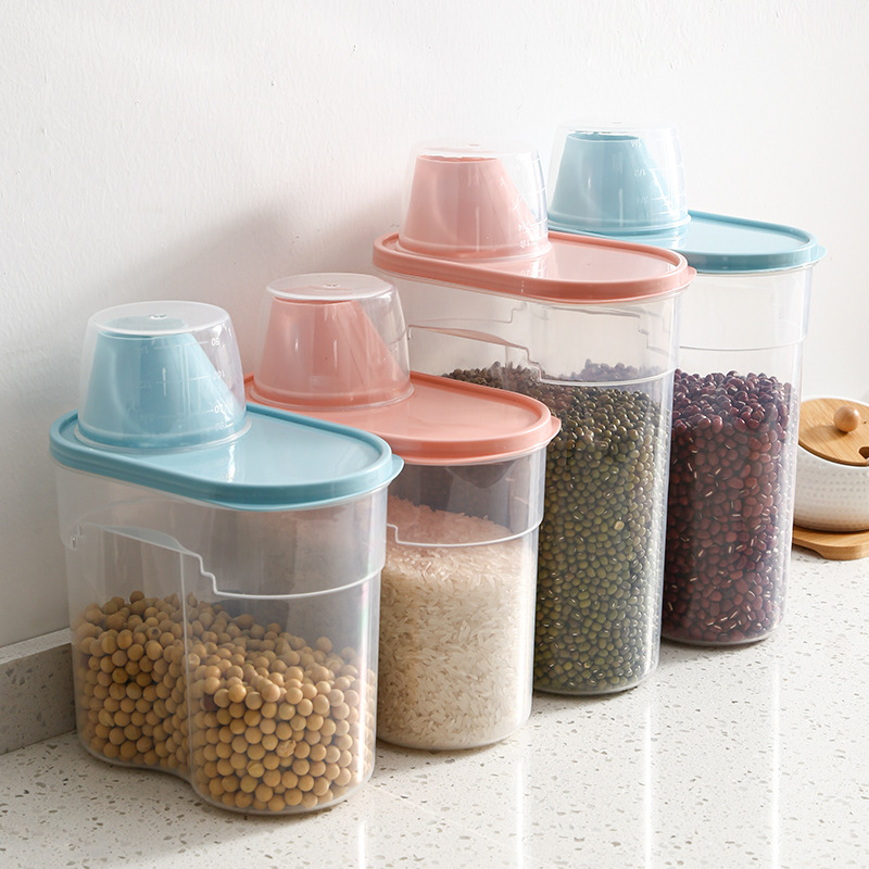 密封罐厨房透明塑料五谷杂粮收纳盒防潮防虫米桶食品收纳储物罐子