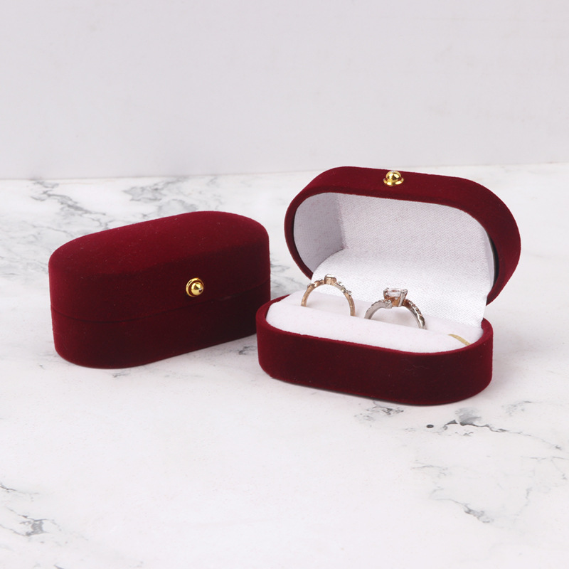 Vintage Ring Earrings Flannelette Small Storage Box Simple High-End Earrings Packing Box Store Display Box