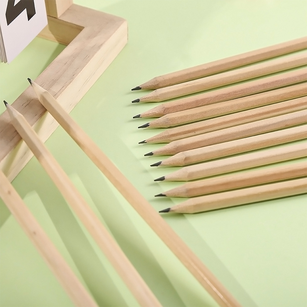 Direct supply of original wood color Grade one hexagonal rod HB 2B primary school writing pencils. Wholesale available with LOGO printing Specification image