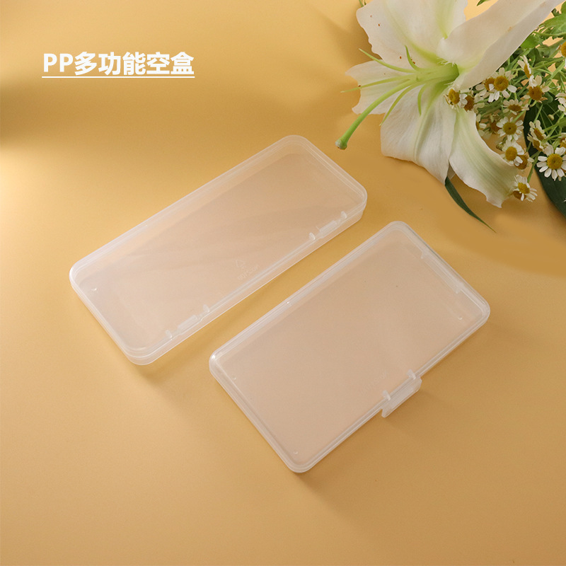 pp透明塑料小长方空盒零件胶盒笔芯包装棉签盒收纳盒厂家现货批发