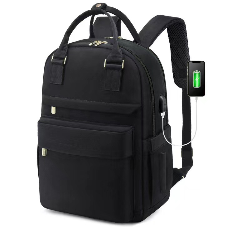 2025 Cross-border Girls' backpack, fashionable large-capacity laptop bag, portable mommy travel backpack, schoolbag Specification image
