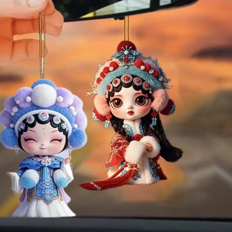 国潮花旦中国风京剧挂件亚克力戏曲人物挂饰戏剧装饰钥匙扣国潮包挂饰