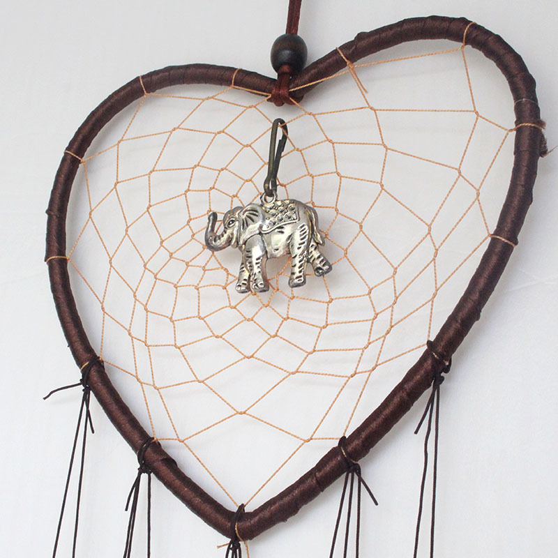 Love Dream Catcher Wind Chime Pendant Metal Silver Elephant Pendant Alloy Bell Aluminum Pipe Wind Chime Decoration Cross-Border Application Scenario