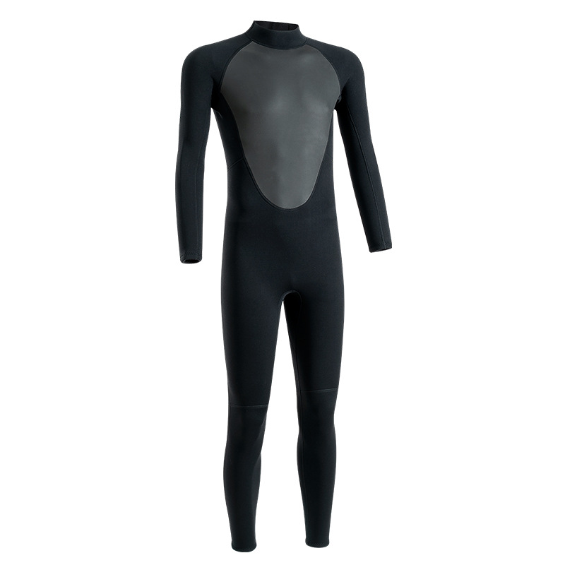 现货潜水服男保暖防寒3/5mm湿式冬泳连体浮潜防晒冲浪服女潜水衣白底实物图