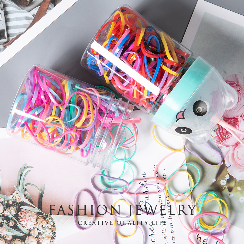 Korean Version Of The Color Children's Small Rubber Band Manufacturers For Disposable Hair Band Strong Pull Continuous Hair Accessories Female Rubber Band Wholesale Specification drawing
