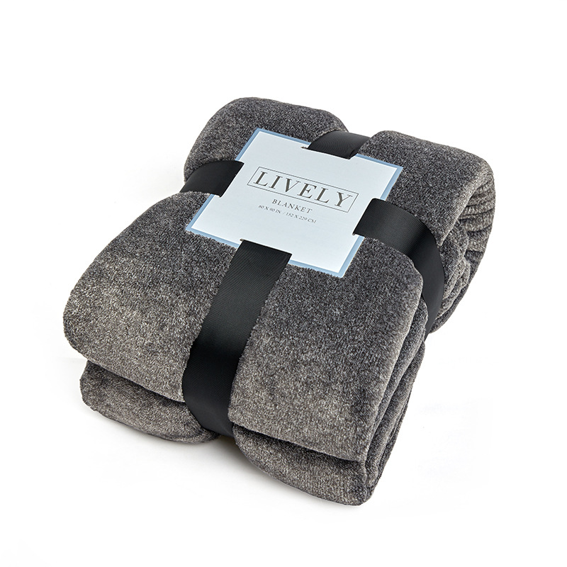Solid Color Flannel Blanket Thickened Office Nap Blanket Air Conditioning Blanket Single Sofa Cover Blanket Blanket Blanket Blanket Quilt Specification drawing
