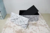 European-style leather storage box, foldable storage and organization box, marble-patterned living room storage stool details Picture
