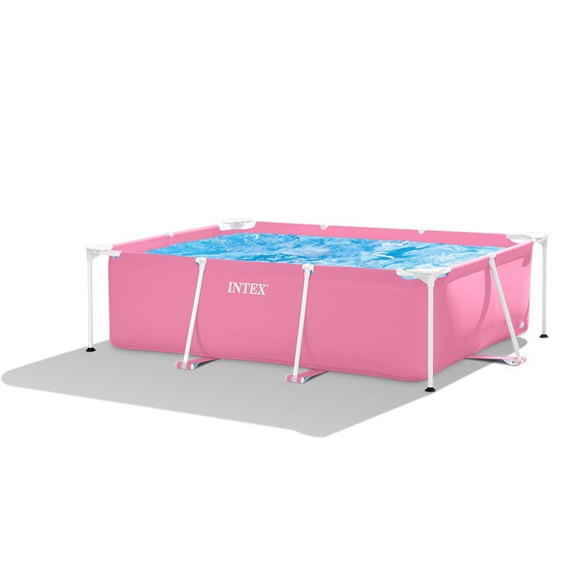 Genuine INTEX28266 pink rectangular tube frame swimming pool, outdoor family, children and adults, water play pool, fishing Specification image