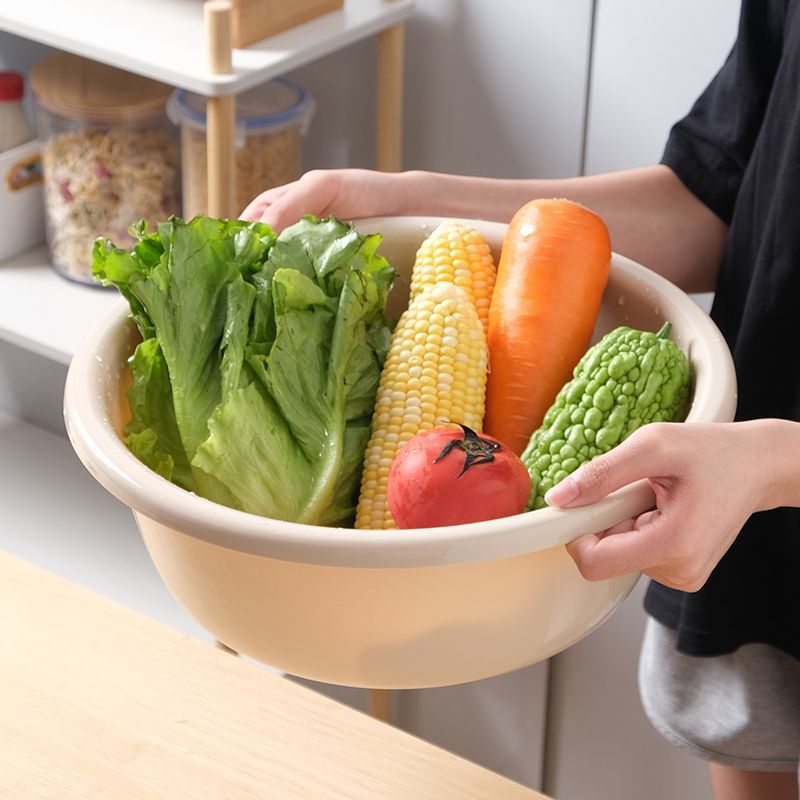Thickened and deepened washbasin, household size, student dormitory, baby laundry basin, foot and vegetable washing basin, plastic basin Specification image