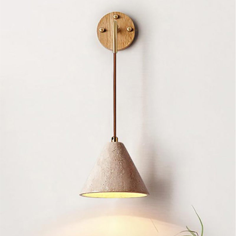 Japanese Wabi-Sabi Bedroom Bed Wall Lamp Cream Wind Living Room Wall Lamp Designer Northern Europe Retro Home Bed Lamp Application Scenario