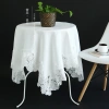 7Y99 simple and modern square table fabric, white round table mat, European country lace small round tablecloth Specification image
