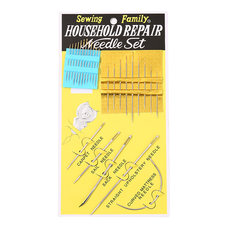 双燕金尾大眼手缝针手工修补DIY皮革工具套装多功能27枚c针缝衣针