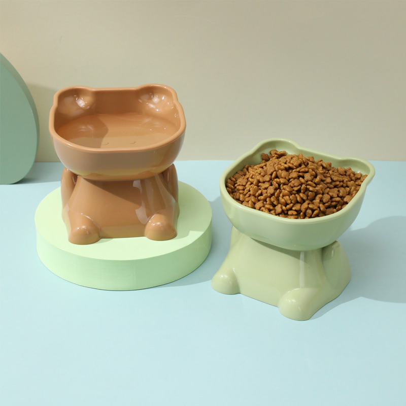 猫碗托脸熊宠物高脚碗猫咪碗防打翻猫粮饭盆宠物用品批发