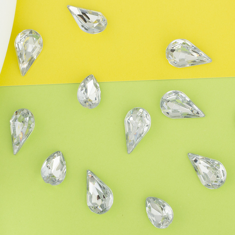 DIY small mini transparent nail decoration with super shiny pointed long melon seed water drop shaped acrylic drill