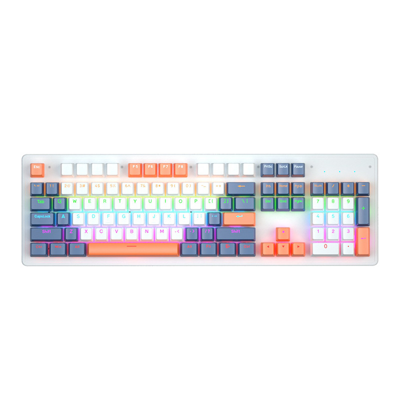 Real mechanical keyboard 87/104 keys Blue black Tea axis wired games CF esports dedicated computer laptop office Item Picture