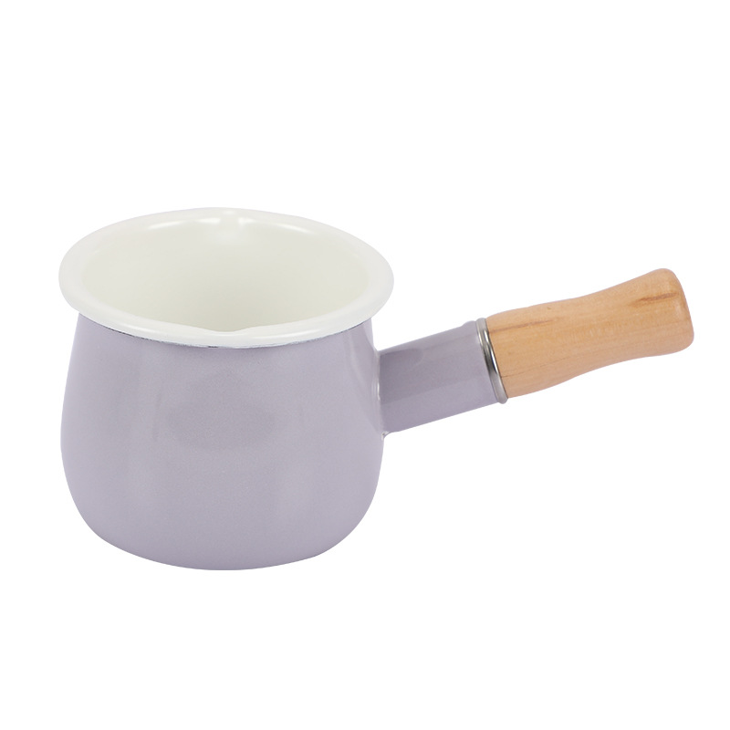 9Cm Household Children Baby Food Pot Small Milk Pot Hot Milk Enamel Enamel Pot Healthy No Heavy Metals Item Picture