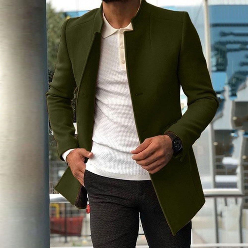 Direct sales from the manufacturer of new autumn trendy men's casual men's suits in solid colors and slimming woolen fabric Specification image