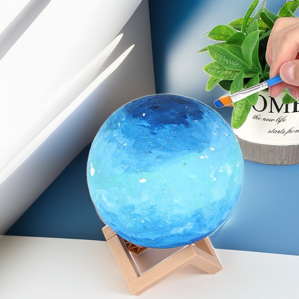 Children's cartoon moon lantern night light, diy handmade graffiti creative gifts, night market stall light-up toys Specification drawing