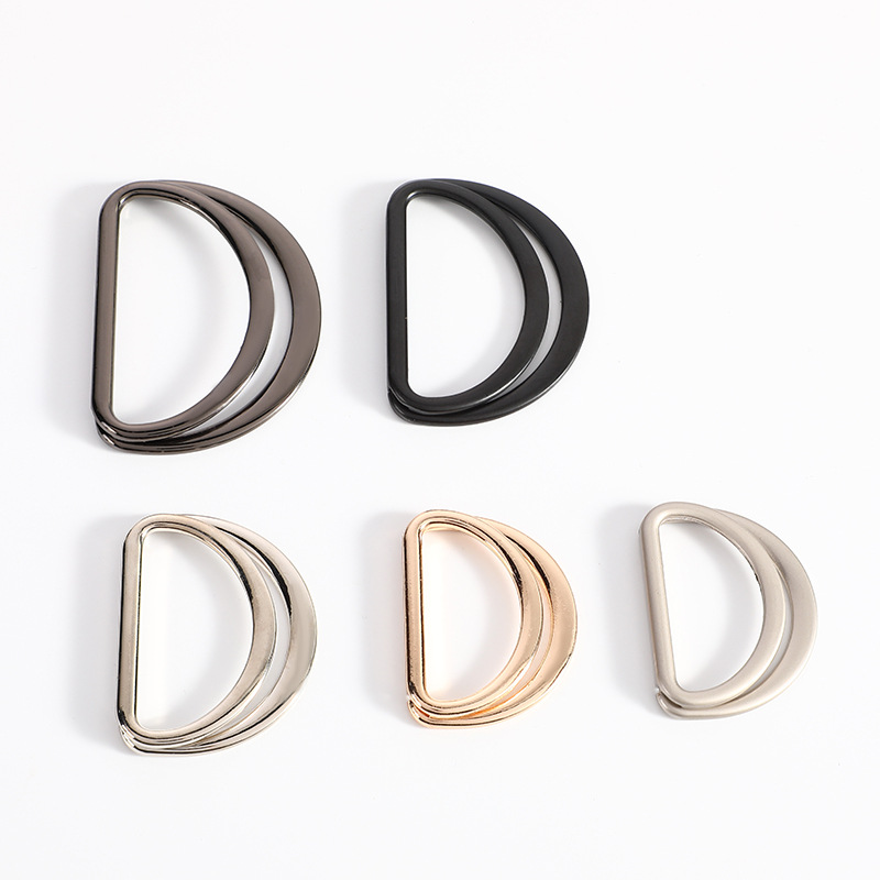 New Shoulder D Waist Buckle Semi-Circle Adjustable Belt Buckle Clothing Bag Decoration Accessories Simple Solid Color D Word Button Specification drawing