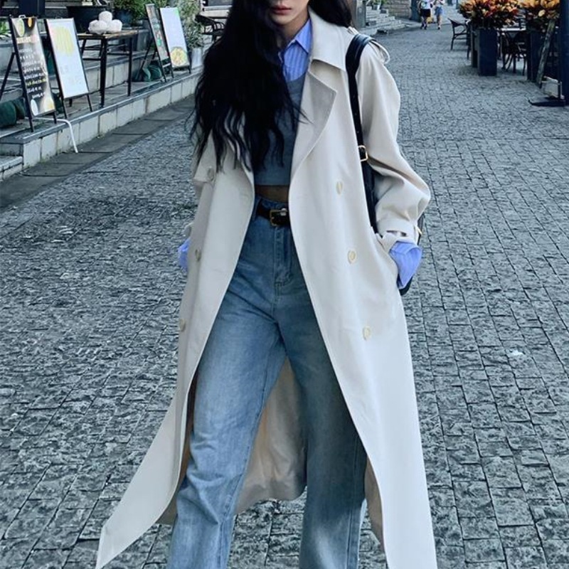 风衣外套女2024秋冬季新款韩系气质宽松减龄女装中长款网红大衣