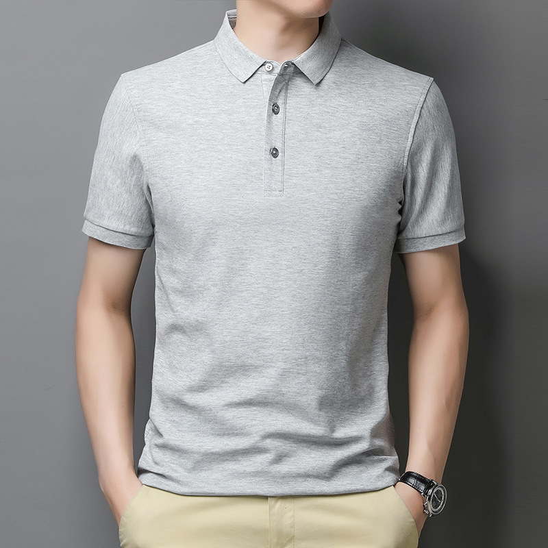 Men's summer short-sleeved casual lapel POLO shirt, Korean-style trendy and individual slimming white half-sleeved top Item Picture
