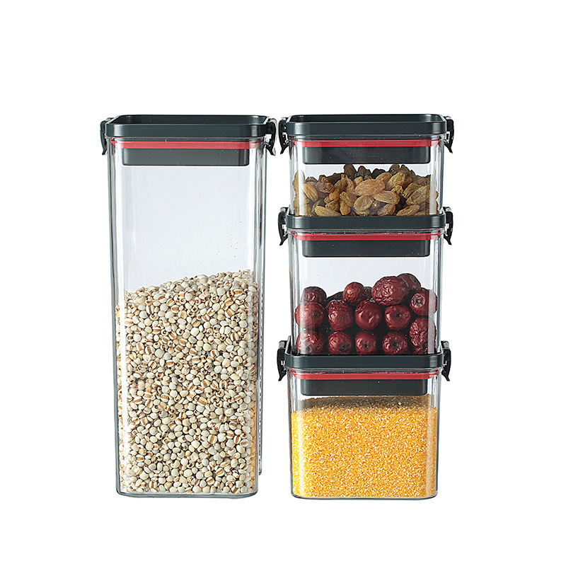 Rotary Sealed Tank Kitchen Household Storage Tank Plastic Transparent Can Be Superimposed Watertight Grain Storage Box Item Picture