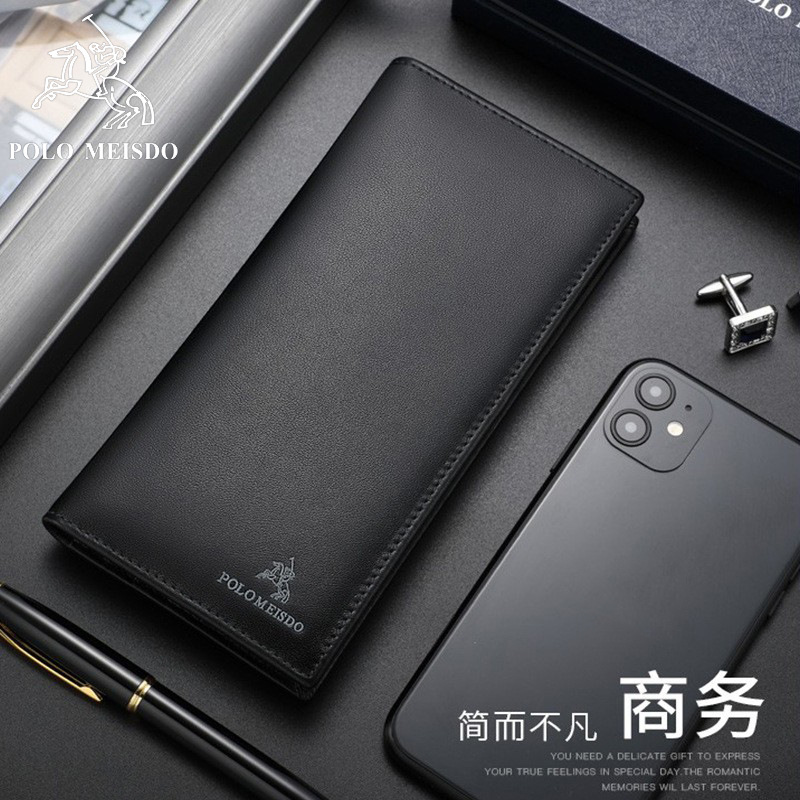 正品保罗美思得头层牛皮真皮钱包男长款高档品牌奢侈礼品钱夹批发