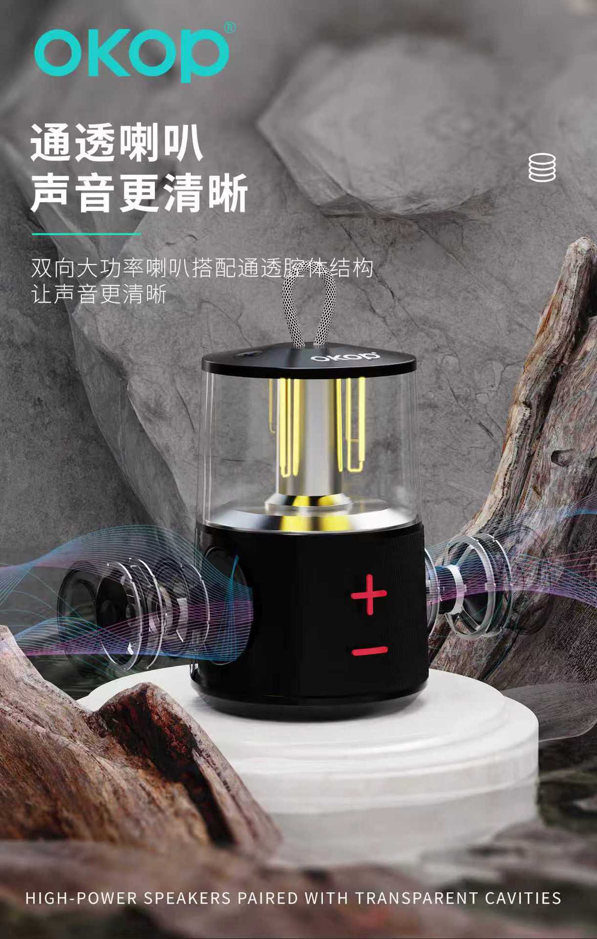 840蓝牙音响户外露营灯蓝牙音箱低音炮家用桌面多功能LED台灯跨境详情8